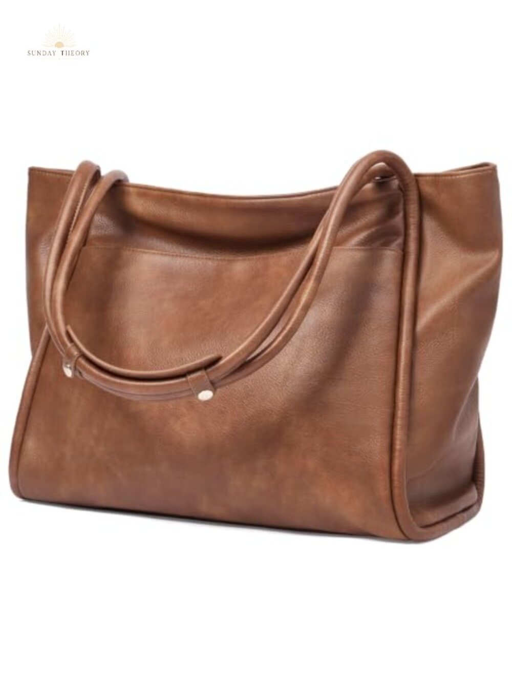 Faux Leather Tote Bag Vegan Leather Zipper Shoulder Bag Travel Purse
